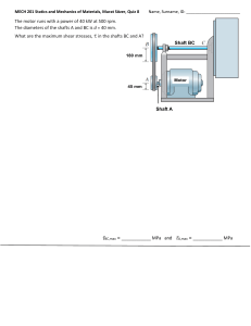 MECH 201 Quiz 8: Shear Stress in Shafts