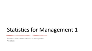 Statistics for Management 1: Session 1 Overview