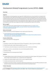 DAAD EPOS Scholarships: Postgraduate Courses for Development