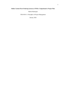 e-CPOS Project Plan: Online Custom Parts Ordering System