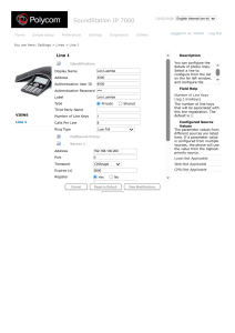 Polycom SoundStation IP 7000 Line 1 Settings