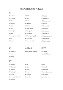 Prepositional Phrases List