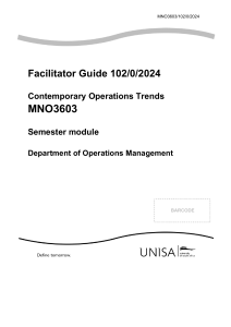 MNO3603 Facilitator Guide: Contemporary Operations Trends