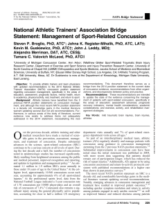 NATA Bridge Statement: Concussion Management Guidelines 2024