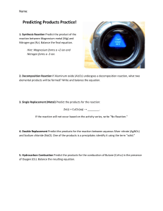 Predicting Products Practice Worksheet