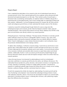 Progress Report: Technological Innovation & Economic Growth