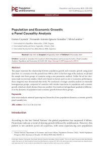Population and Economic Growth: Panel Causality Analysis