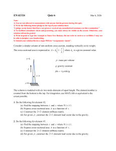 ENAE324 Quiz 6: Slender Column Analysis