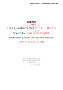 Fortinet FCP_FGT_AD-7.6 Free Sample Questions