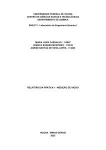 Relat&oacute;rio de Pr&aacute;tica: Medi&ccedil;&atilde;o de Vaz&atilde;o - ENQ 271