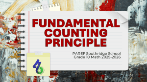 Fundamental Counting Principle Grade 10 Math