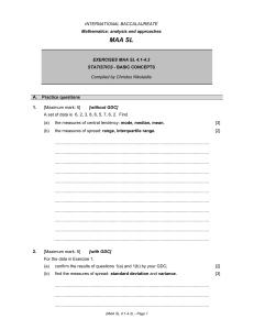 IB MAA SL Statistics Exercises