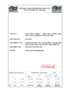 Valve Specification for Kinh Ngu Trang Fields