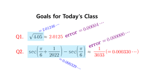 Linear Approximations and Differentials