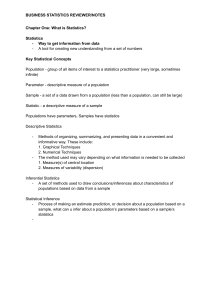 Business Statistics Reviewer Notes Chapter 1