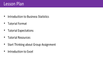 Lesson Plan: Introduction to Business Statistics Tutorial