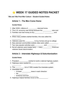 Week 17 Guided Notes: 50s & 60s Post-War Culture