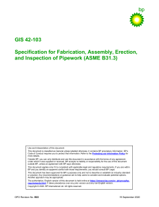 GIS 42-103: Pipework Fabrication Specification