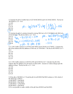 Buffer pH Calculation Worksheet