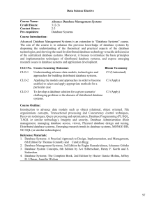 Advanced Database Management Systems Course Outline
