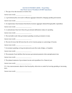 IGCSE Economics Fiscal Policy Worksheet