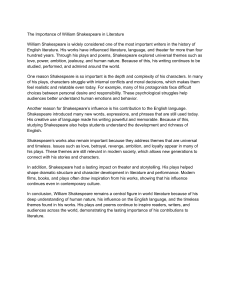 The Importance of William Shakespeare in Literature