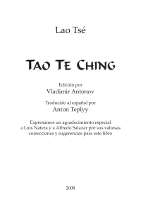 Tao Te Ching: Traducci&oacute;n Espa&ntilde;ola