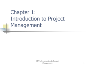 Introduction to Project Management Chapter 1