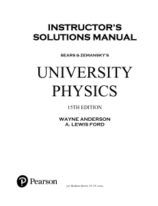 University Physics 15th Ed Instructor Solutions Manual