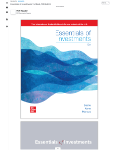 Essentials of Investments 12th Edition Textbook