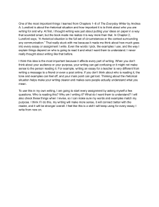Student Reflection on Rhetorical Situation in Writing
