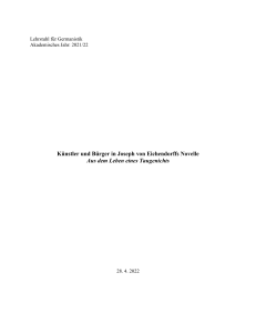 K&uuml;nstler und B&uuml;rger in Eichendorffs Novelle: Analyse der Charaktere