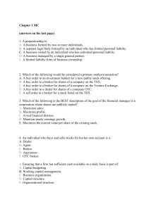 Chapter 1 Multiple Choice Quiz: Financial Management