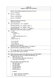 Class 12 Computer Science Practice Questions