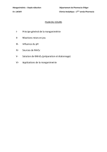 Manganim&eacute;trie &ndash; Oxydo-r&eacute;duction (Chimie Analytique)