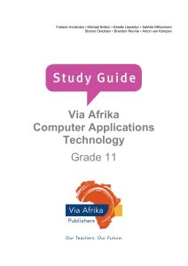 Via Afrika Grade 11 Computer Applications Technology Study Guide