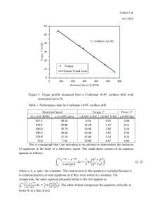 Craftsman Drill Torque Profile Analysis