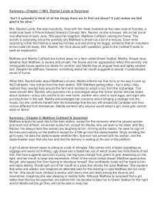 Anne of Green Gables Chapter Summaries & Analysis