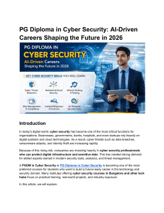 PG Diploma in Cyber Security: AI-Driven Careers 2026