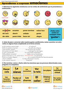 Ejercicios de espa&ntilde;ol: Expresar emociones con verbos de sentimiento