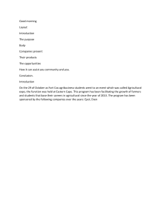 Fort Cox Agribusiness Students' Agricultural Expo Report