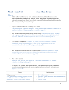 Module 2 Study Guide: Fluid & Cancer Pathophysiology