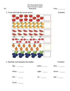 KG Math End of Unit Quiz