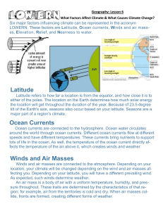 Geography Lesson 6: Climate Factors