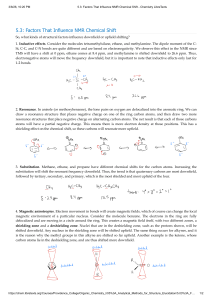 Factors Influencing NMR Chemical Shift