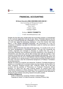 Financial Accounting Course Syllabus - IE Brown Executive MBA