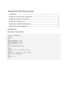 MATLAB Assignment 02: Three-Number Comparisons, Bisection Method, Plotting Curves