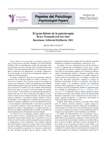 Rese&ntilde;a de libro: El gran debate de la psicoterapia