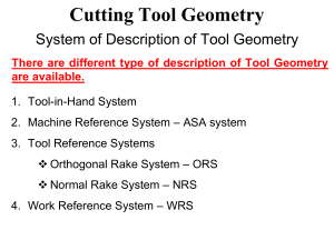 Cutting Tool Geometry: ASA System & Tool Description