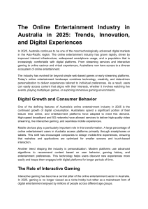 Online Entertainment Industry Australia 2025 Trends